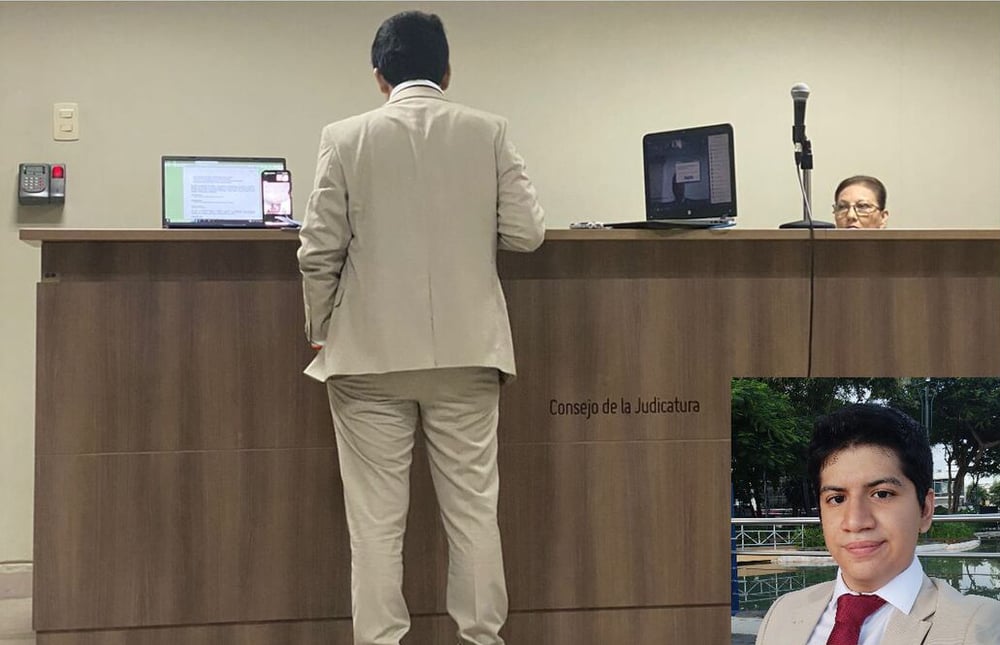 Ab. Emilio Sánchez Medina en una audiencia ante el Consejo de la Judicatura